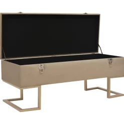 vidaXL Bankje met opbergvak 105 cm fluweel beige