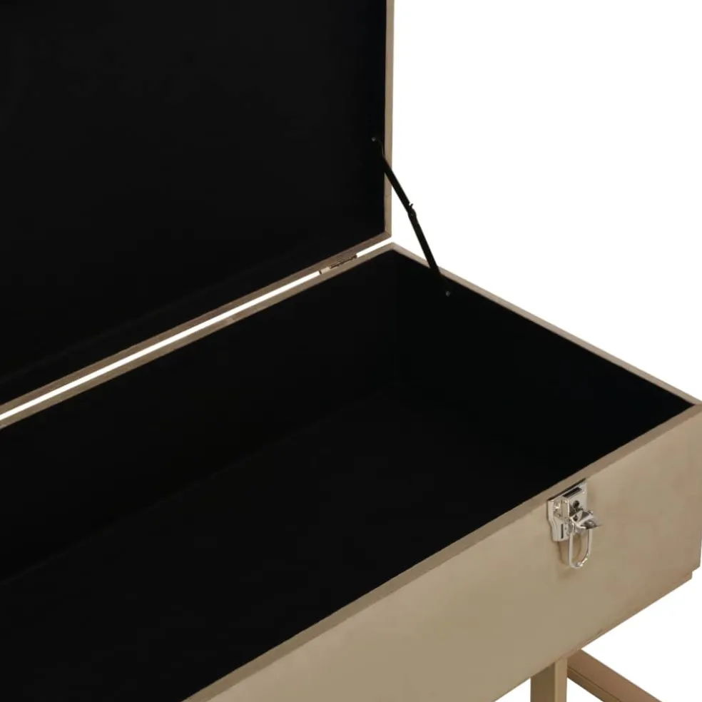 vidaXL Bankje met opbergvak 105 cm fluweel beige