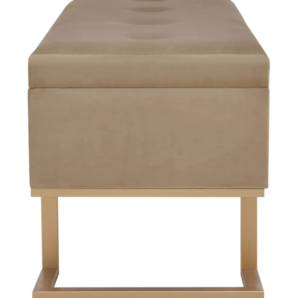 vidaXL Bankje met opbergvak 105 cm fluweel beige