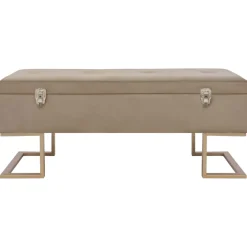 vidaXL Bankje met opbergvak 105 cm fluweel beige