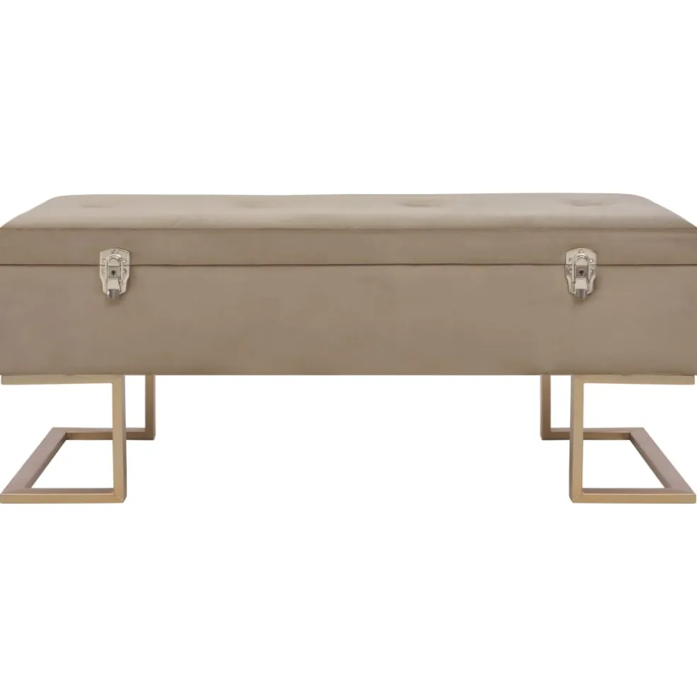 vidaXL Bankje met opbergvak 105 cm fluweel beige