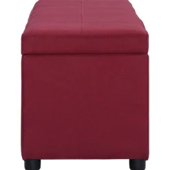 vidaXL Bankje met opbergvak 116 cm polyester wijnrood