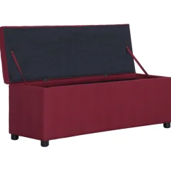 vidaXL Bankje met opbergvak 116 cm polyester wijnrood