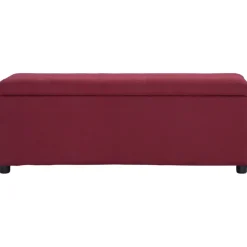 vidaXL Bankje met opbergvak 116 cm polyester wijnrood