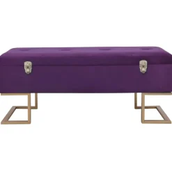 vidaXL Bankje met opbergvak 105 cm fluweel paars