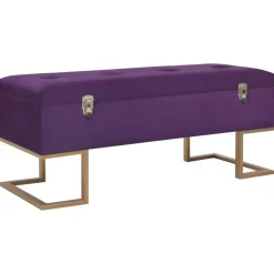 vidaXL Bankje met opbergvak 105 cm fluweel paars