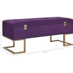vidaXL Bankje met opbergvak 105 cm fluweel paars