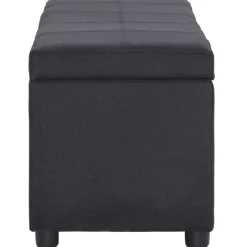vidaXL Bankje met opbergvak 116 cm polyester zwart