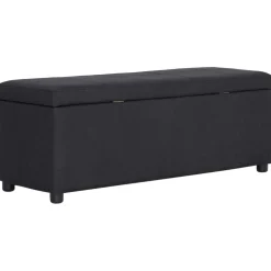 vidaXL Bankje met opbergvak 116 cm polyester zwart