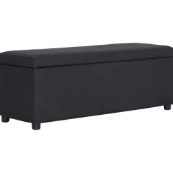 vidaXL Bankje met opbergvak 116 cm polyester zwart