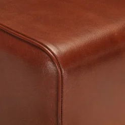 vidaXL Bankje turnbok 58 cm echt leer en massief mangohout bruin