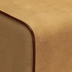 vidaXL Bankje turnbok 58 cm echt leer en massief mangohout bruin