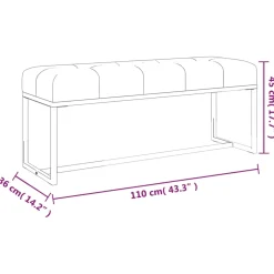 vidaXL Bankje 110x36x45 cm fluweel beige