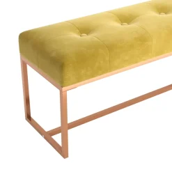 vidaXL Bankje 110x36x45 cm fluweel mosterdgeel