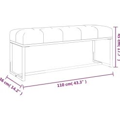vidaXL Bankje 110x36x45 cm fluweel mosterdgeel
