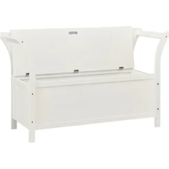 vidaXL Bankje 107x45x75,5 cm massief vurenhout wit