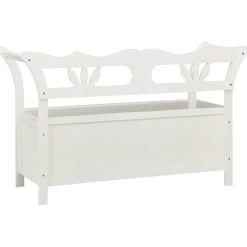 vidaXL Bankje 107x45x75,5 cm massief vurenhout wit