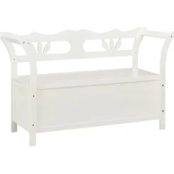 vidaXL Bankje 107x45x75,5 cm massief vurenhout wit