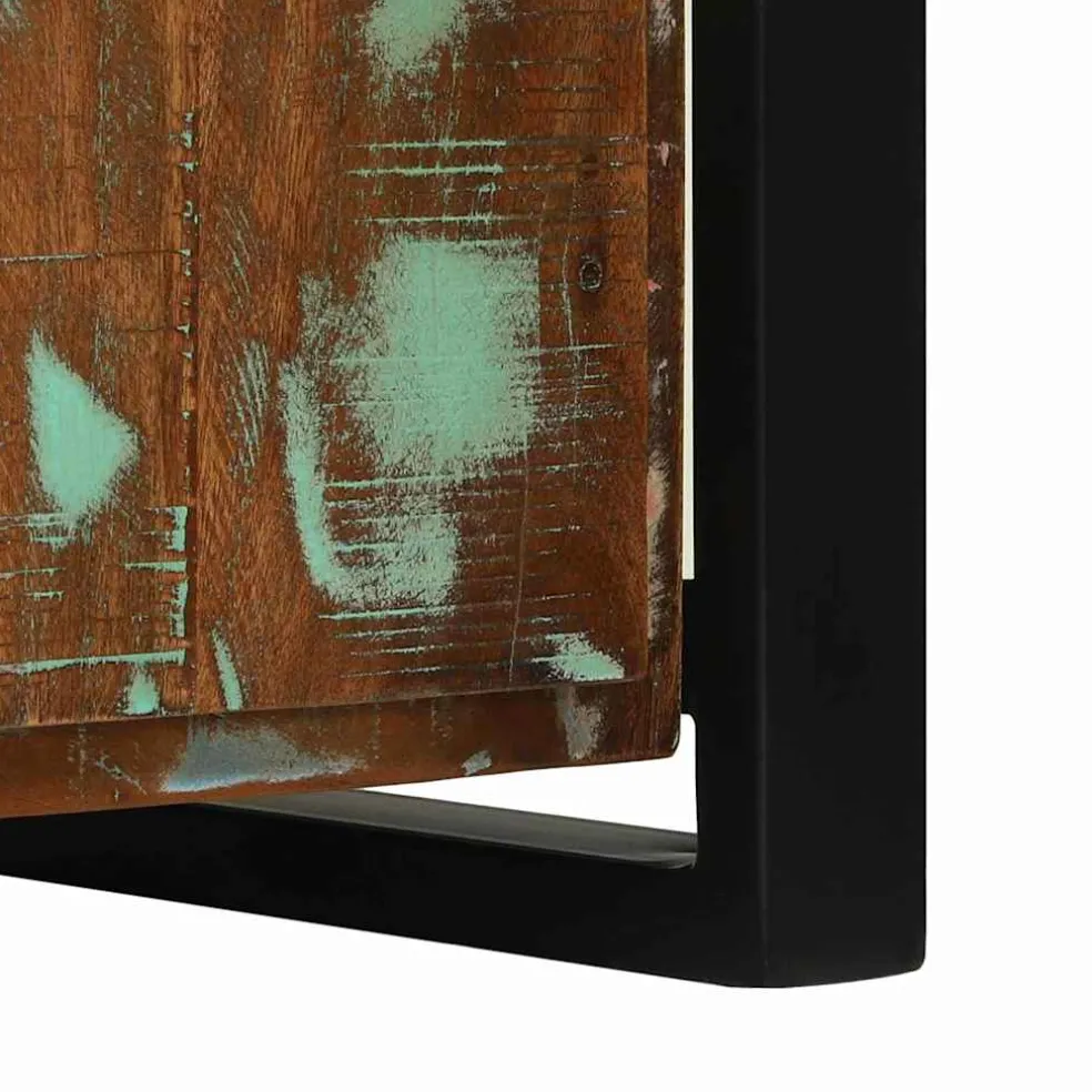 vidaXL Bank Kast Multikleur 100 x 35 x 50 cm Massief gerecycled hout