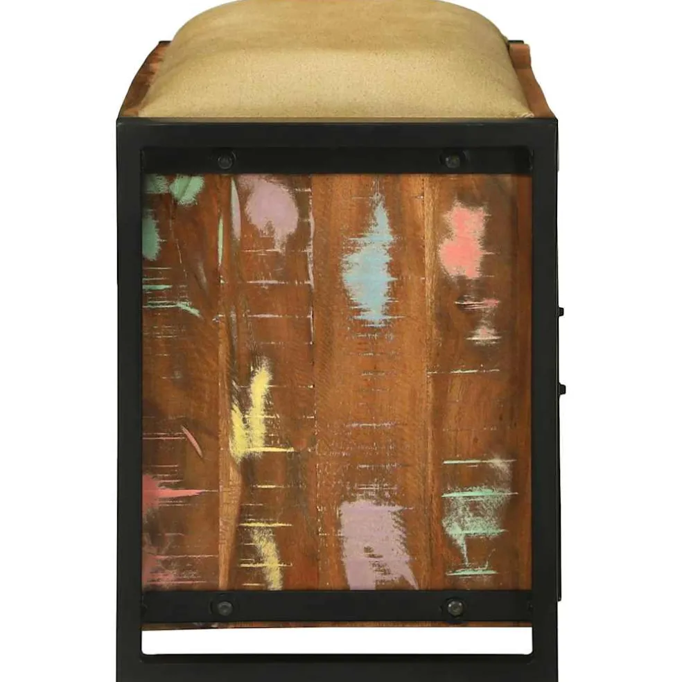 vidaXL Bank Kast Multikleur 100 x 35 x 50 cm Massief gerecycled hout