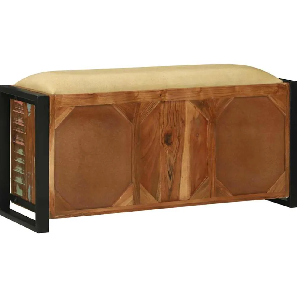 vidaXL Bank Kast Multikleur 100 x 35 x 50 cm Massief gerecycled hout
