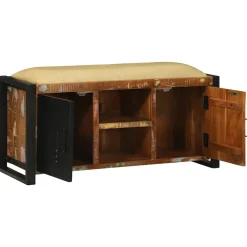 vidaXL Bank Kast Multikleur 100 x 35 x 50 cm Massief gerecycled hout