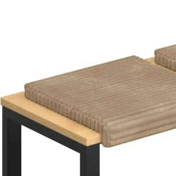 vidaXL Bankkussen 2 st Pluche Corduroy Taupe Diepte 35 cm