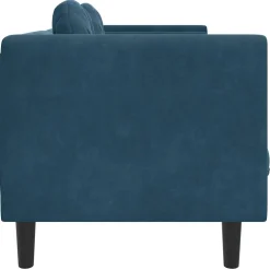 vidaXL Bank met kussens 3-zits fluweel blauw