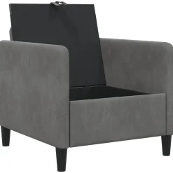 vidaXL Bank met opslag Donkergrijs 72 x 78 x 87 cm Polyester