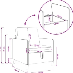 vidaXL Bank met opslag Donkergrijs 72 x 78 x 87 cm Polyester