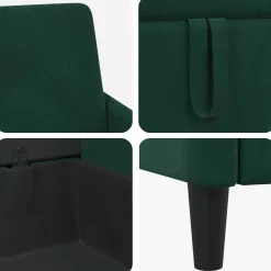 vidaXL Bank met opslag Donkergroen 72 x 78 x 87 cm Polyester