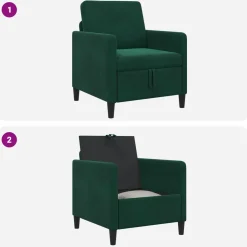 vidaXL Bank met opslag Donkergroen 72 x 78 x 87 cm Polyester
