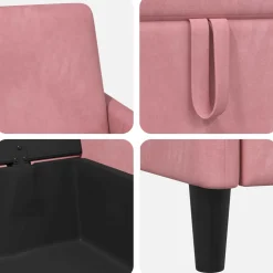 vidaXL Bank met opslag Roze 72 x 78 x 87 cm Polyester