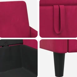 vidaXL Bank met opslag Wijnrood 72 x 78 x 87 cm Polyester