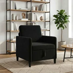 vidaXL Bank met opslag Zwart 72 x 78 x 87 cm Polyester