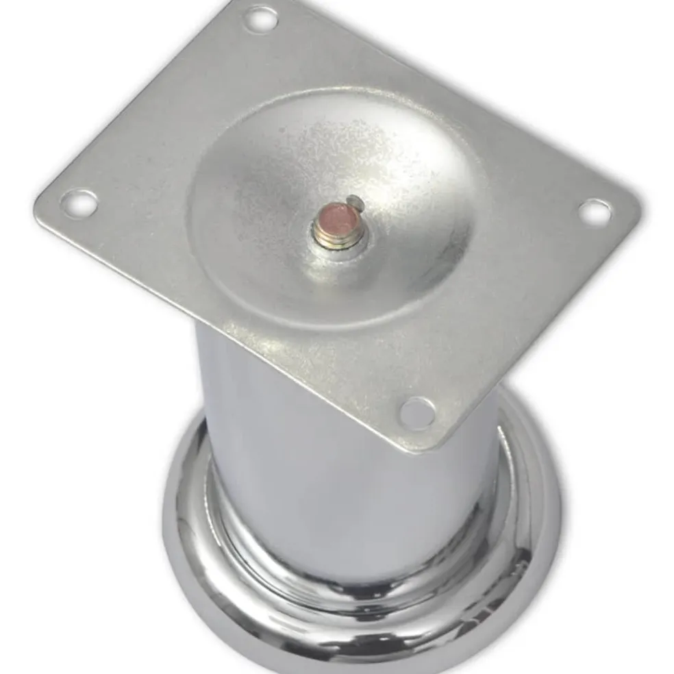vidaXL Bankpoten rond chroom 60 mm 4 st