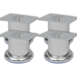 vidaXL Bankpoten rond chroom 60 mm 4 st