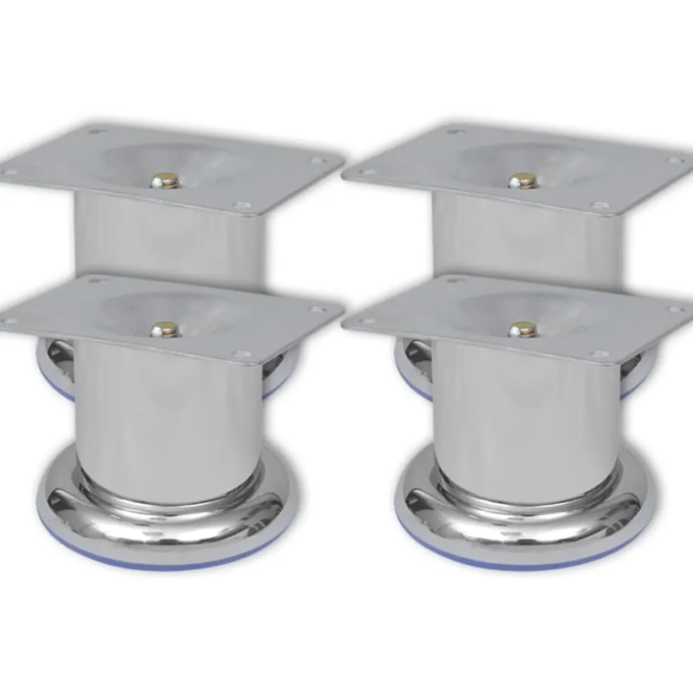 vidaXL Bankpoten rond chroom 60 mm 4 st