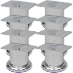 vidaXL Bankpoten rond 8 st 60 mm chroomkleurig