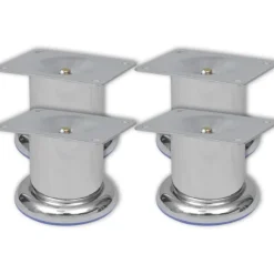 vidaXL Bankpoten rond 8 st 60 mm chroomkleurig
