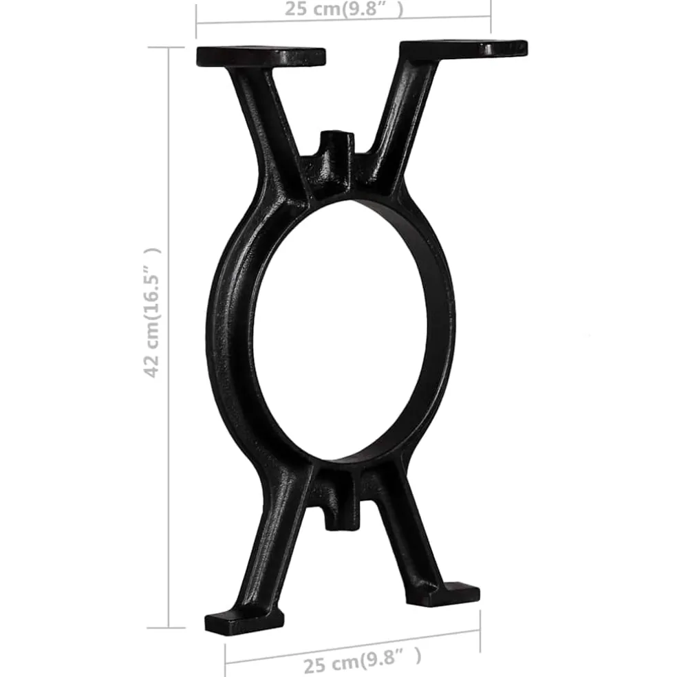 vidaXL Bankpoten 2 st O-frame gietijzer