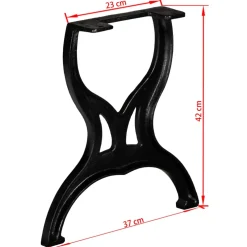 vidaXL Bankpoten 2 st X-frame gietijzer