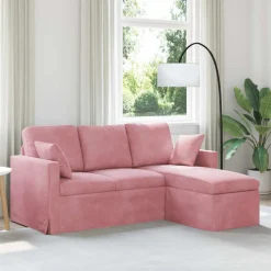 vidaXL Bank Roze 178 x 134 x 80 cm Fluweel