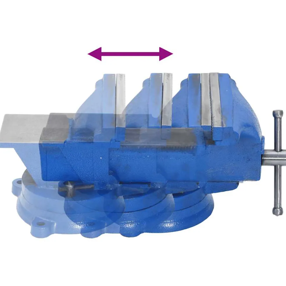vidaXL Bankschroef 150 mm gietijzer blauw