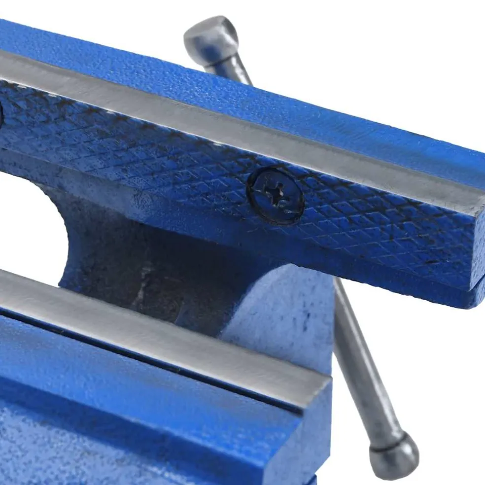vidaXL Bankschroef 150 mm gietijzer blauw
