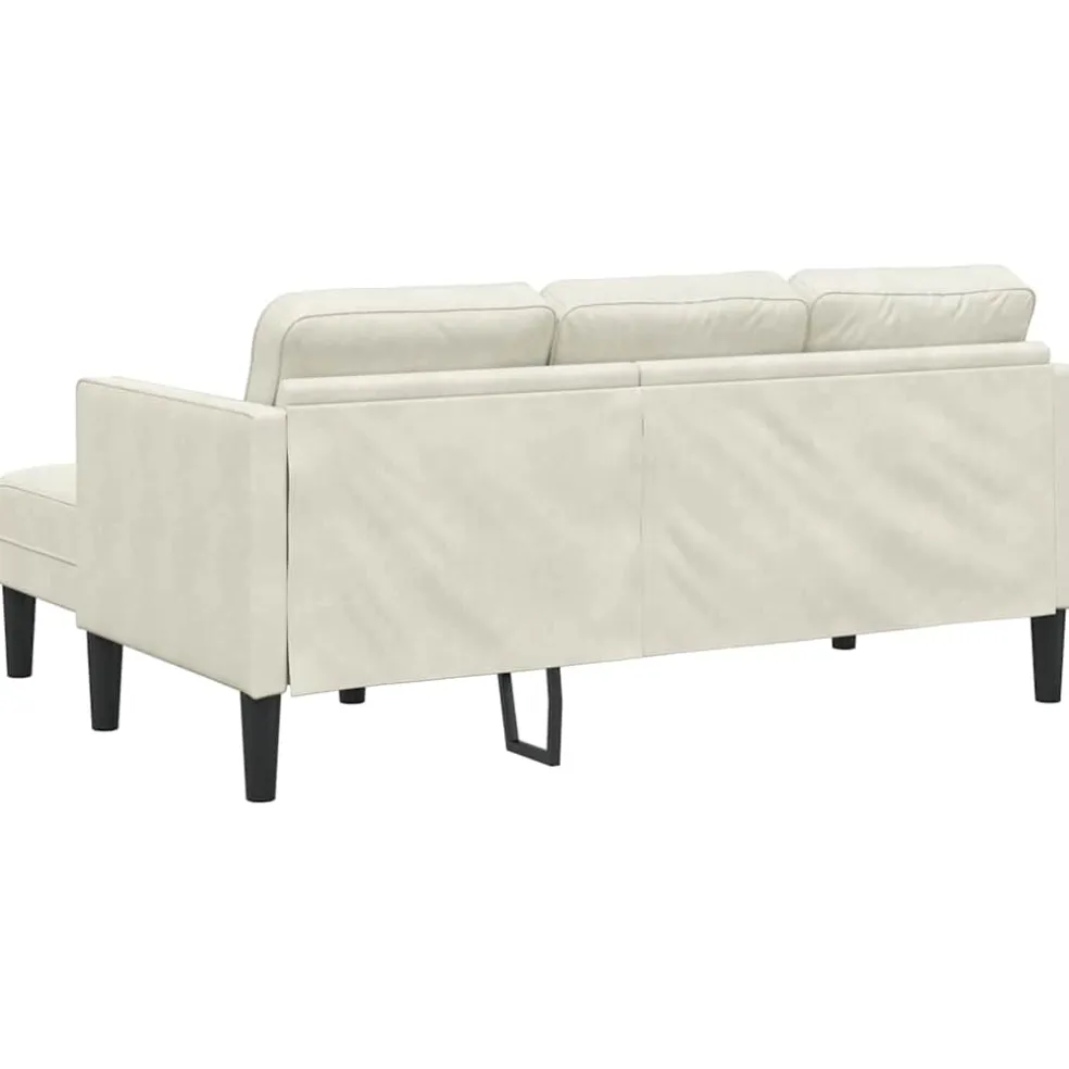 vidaXL Bankstel met kussen Crème Polyester