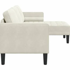 vidaXL Bankstel met kussen Crème Polyester
