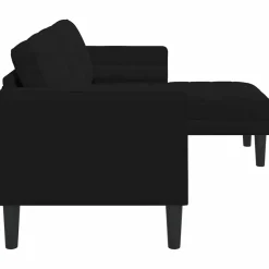 vidaXL Bankstel met kussen Zwart Polyester
