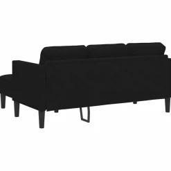 vidaXL Bankstel met kussen Zwart Polyester