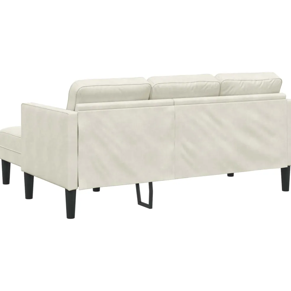 vidaXL Bankstel 2 st Crème Polyester